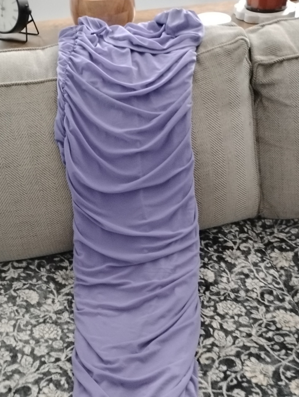 Lavender Ruched Midi Dress - Elegant Women’s Occasion Dress